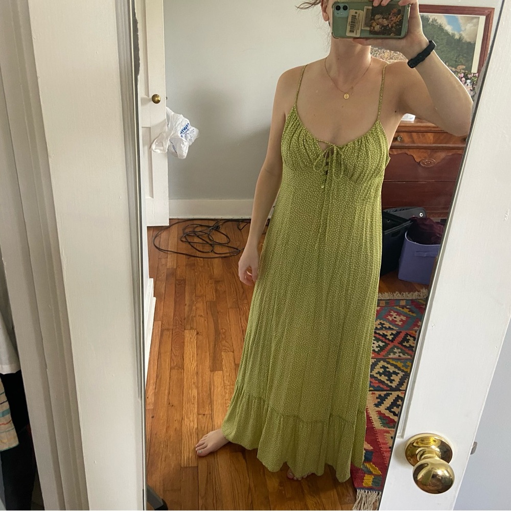 Green Floral print Urban Outfitters Maxi dress Sz large
